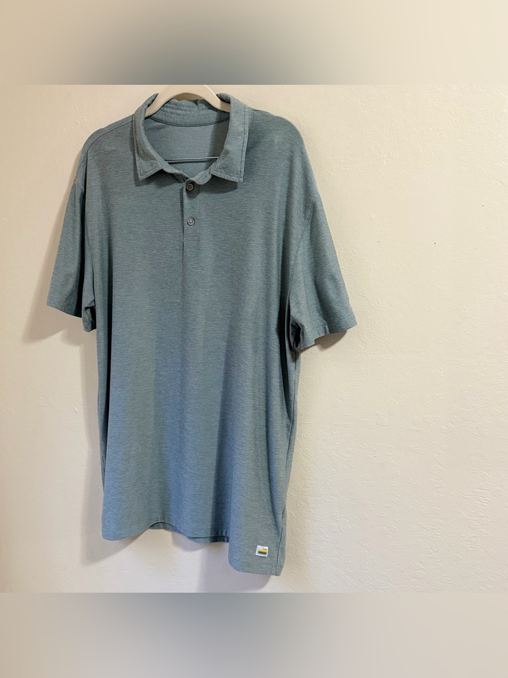 Vuori Strato Tech Polo Shirt L sage Green Heather Golf Performance Athleisure - Picture 2 of 8
